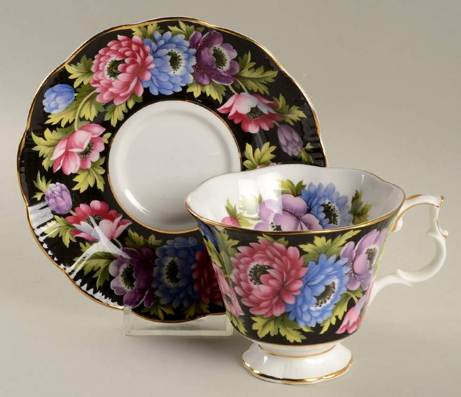 Bouquet Series Footed Cup & Saucer Set by Royal Albert-1