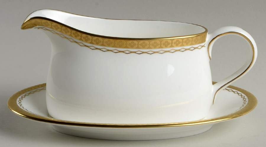 Tiepolo Gravy Boat & Underplate/Relish by Royal Crown Derby-1