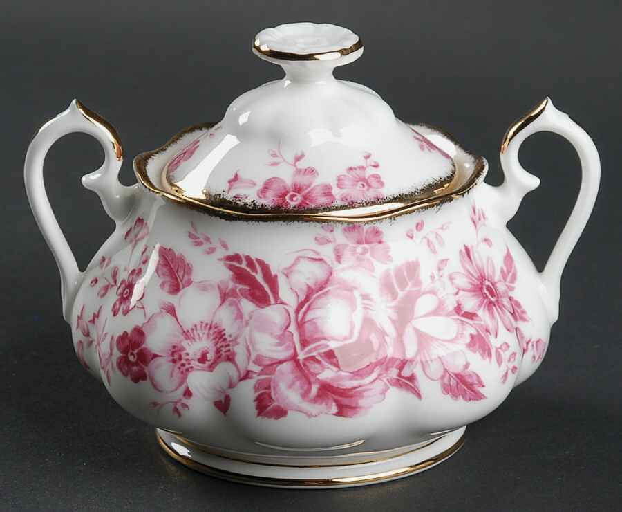 Paradise Red Sugar Bowl & Lid by Royal Albert-1