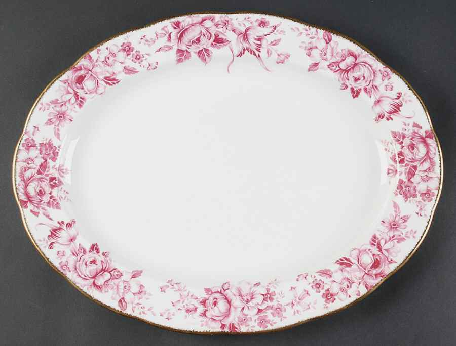 Paradise Red 16" Oval Serving Platter by Royal Albert-1