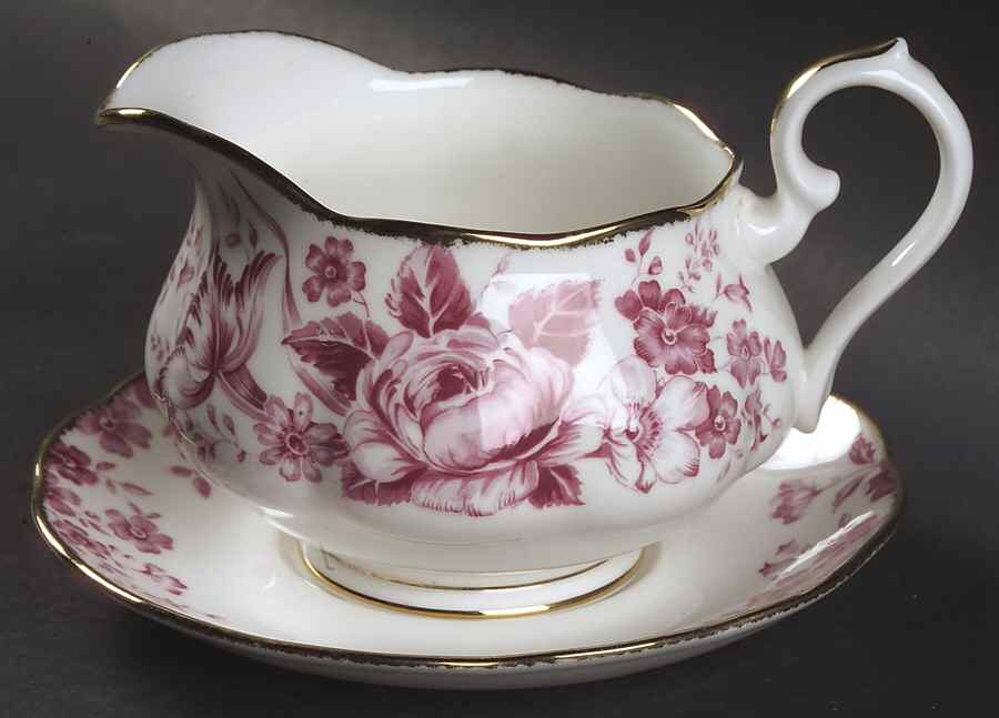 Paradise Red Gravy Boat & Underplate by Royal Albert-1