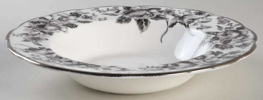 Paradise Black Large Rim Soup Bowl by Royal Albert-1
