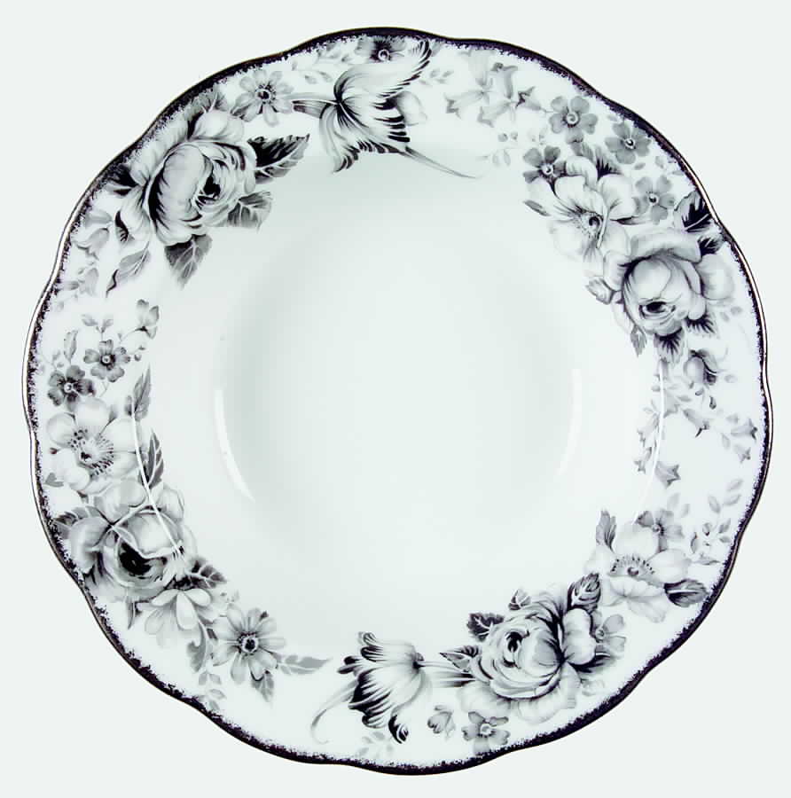 Paradise Black Rim Soup Bowl by Royal Albert-1