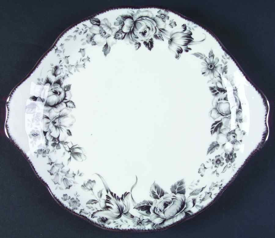 Paradise Black Handled Cake Plate by Royal Albert-1