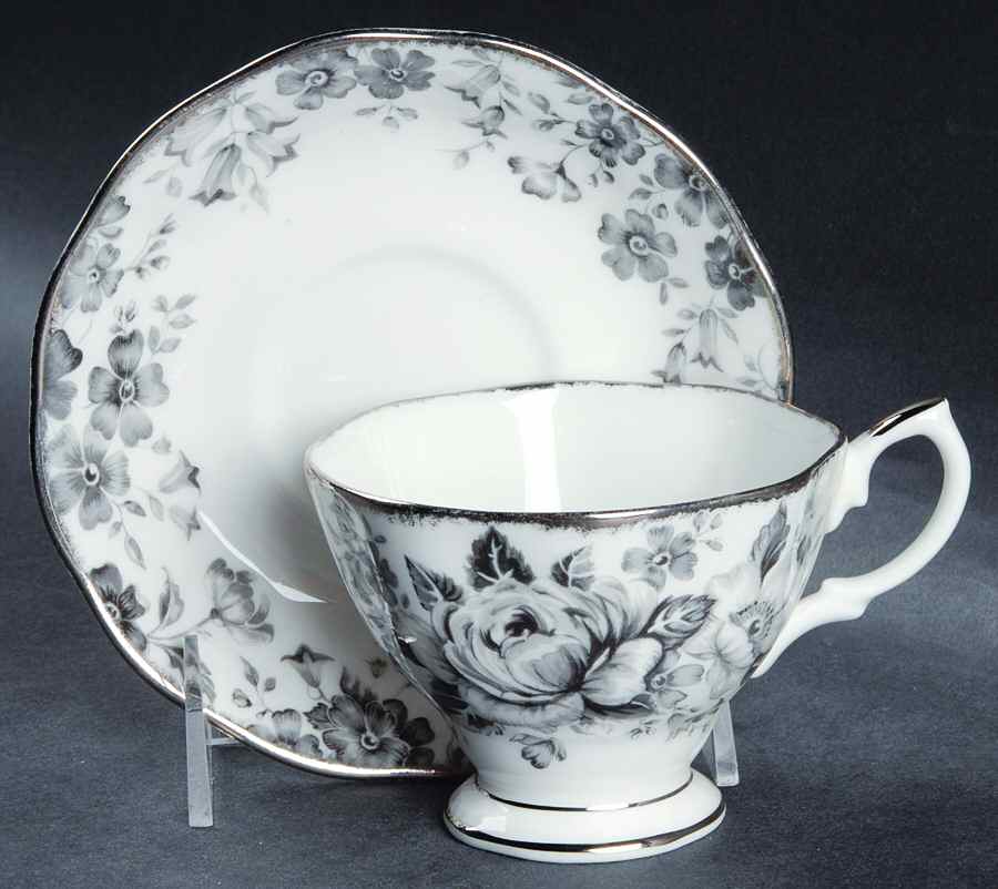Paradise Black Footed Cup & Saucer Set by Royal Albert-1