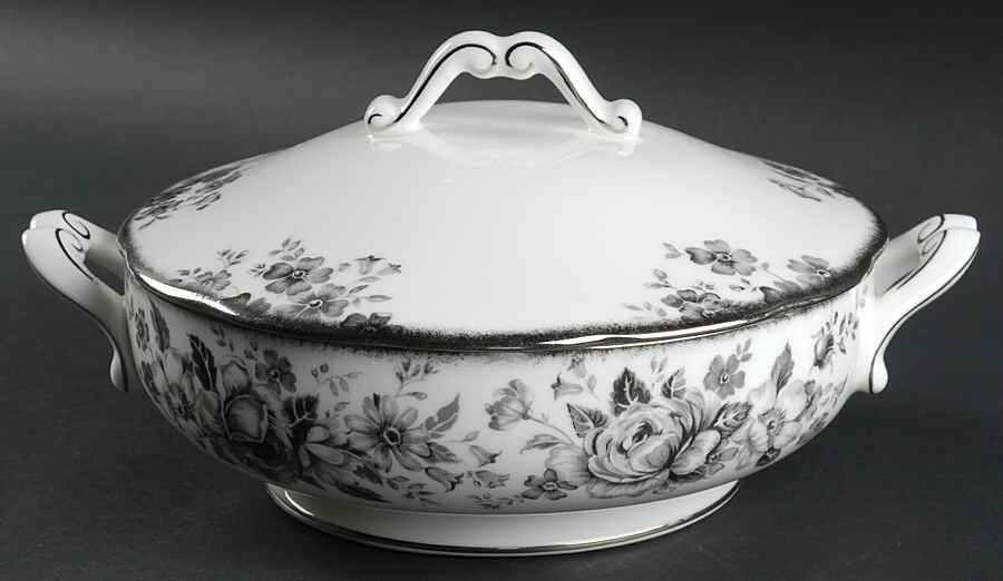 Paradise Black Round Covered Vegetable by Royal Albert-1