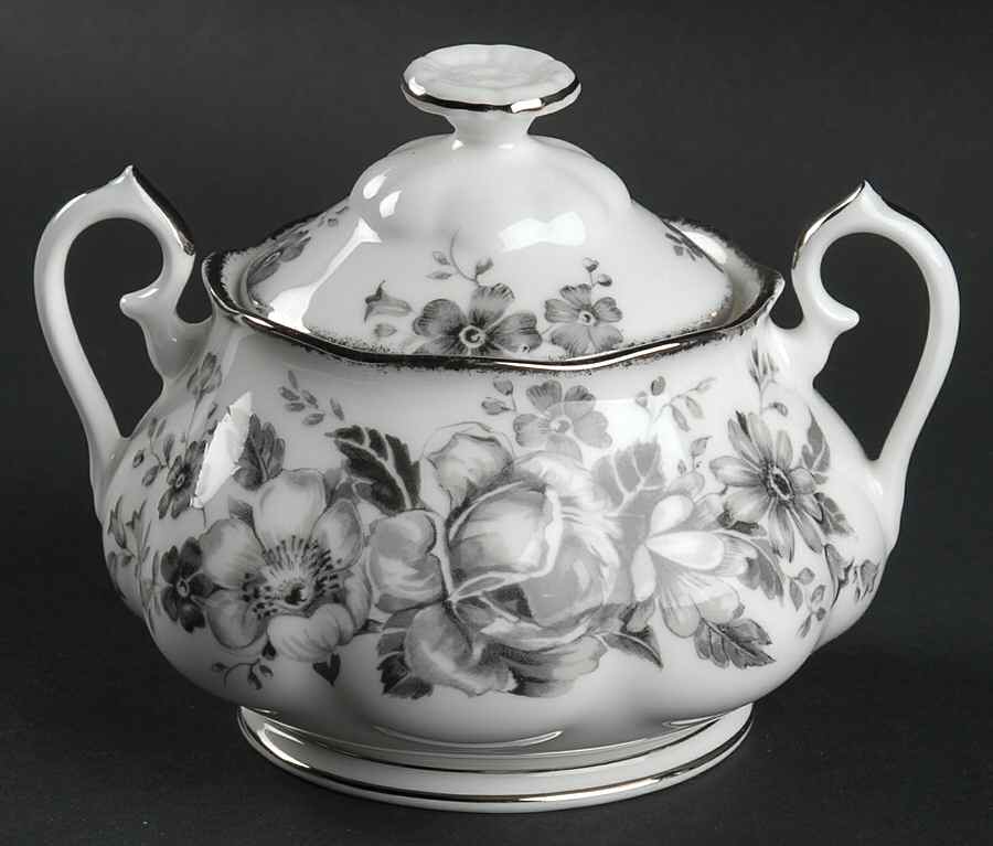 Paradise Black Sugar Bowl & Lid by Royal Albert-1