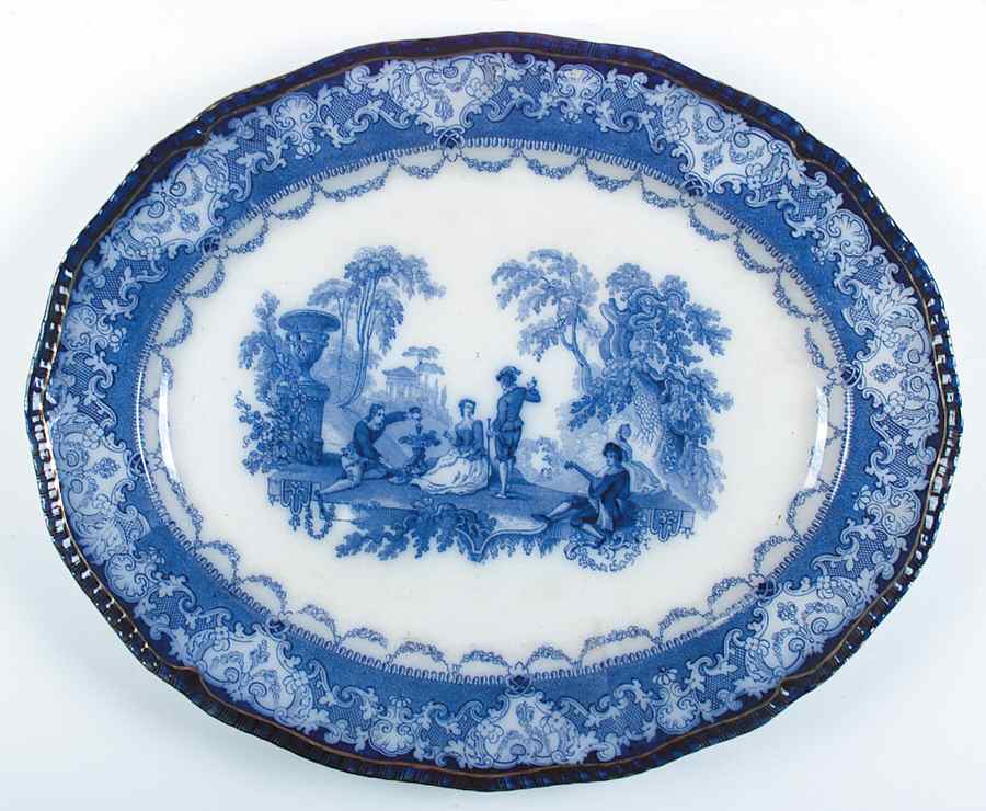 Watteau (Gold Trim) 19" Oval Serving Platter by Royal Doulton-1