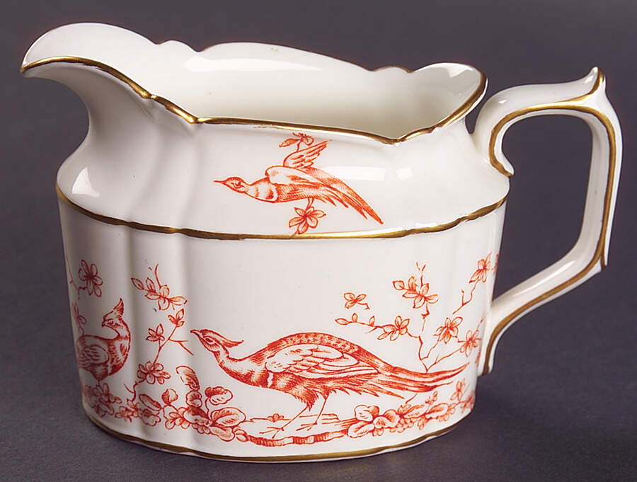 Chelsea Bird Rust Orange Creamer by Royal Crown Derby-1