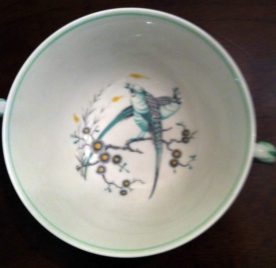 Louis XV Footed Cream Soup Bowl & Saucer Set by Royale (France)-1