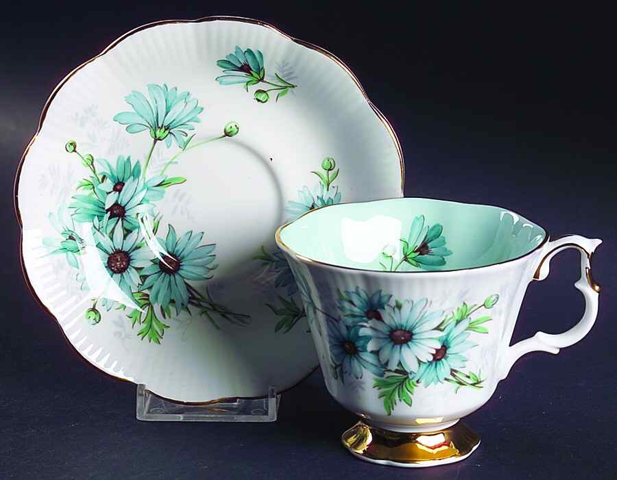 Marguerite (Dainty Shape) Footed Cup & Saucer Set by Royal Albert-1