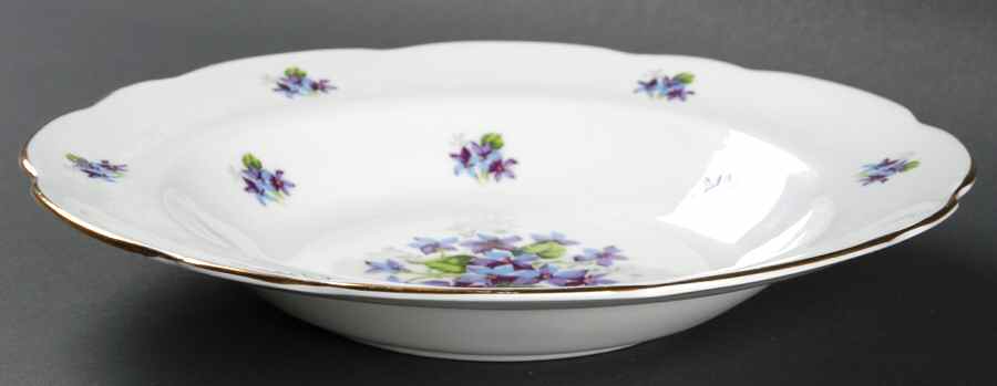Sweet Violets (Not Embossed Gold) Rim Soup Bowl by Royal Stafford-1