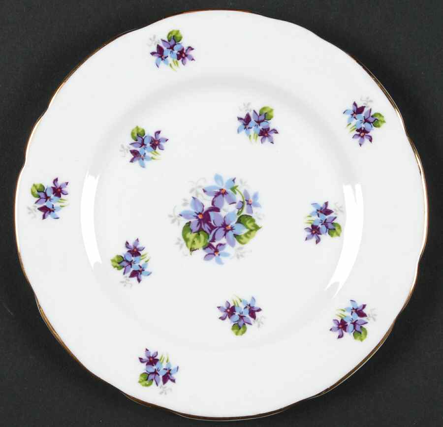 Sweet Violets (Not Embossed Gold) Bread & Butter Plate by Royal Stafford-1