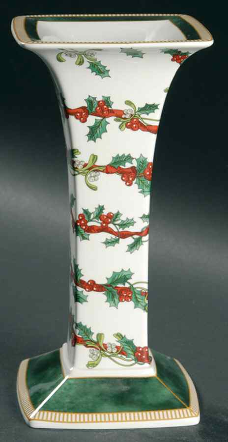 Holly Ribbons Festive Tall Candlestick by Royal Worcester-1