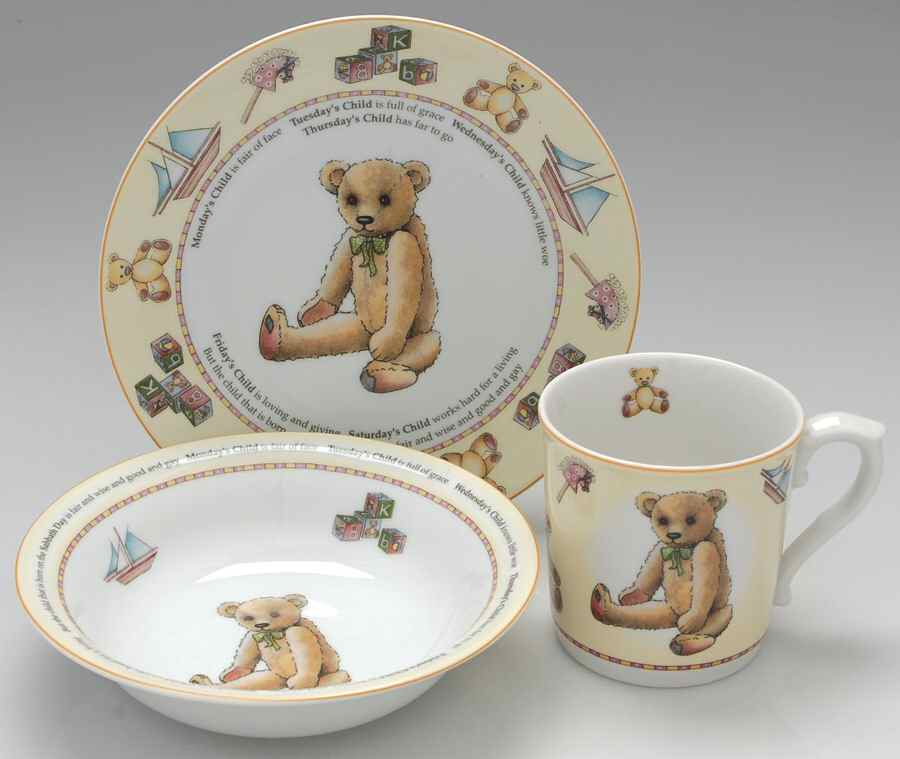 Days of The Week (3 Piec) Child's Set (Porringer,Child Plate & Mug) by Royal Worcester-1
