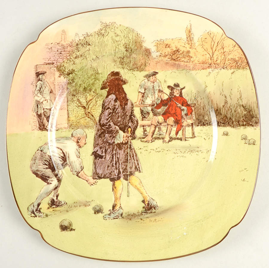 Sir Roger De Coverley Square Dinner Plate by Royal Doulton-1