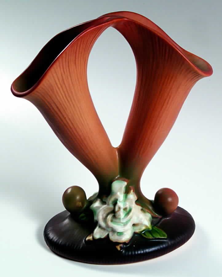 Gardenia Brown Double Cornucopia by Roseville-1