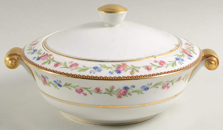 Country Flowers Round Covered Vegetable by Raynaud-1