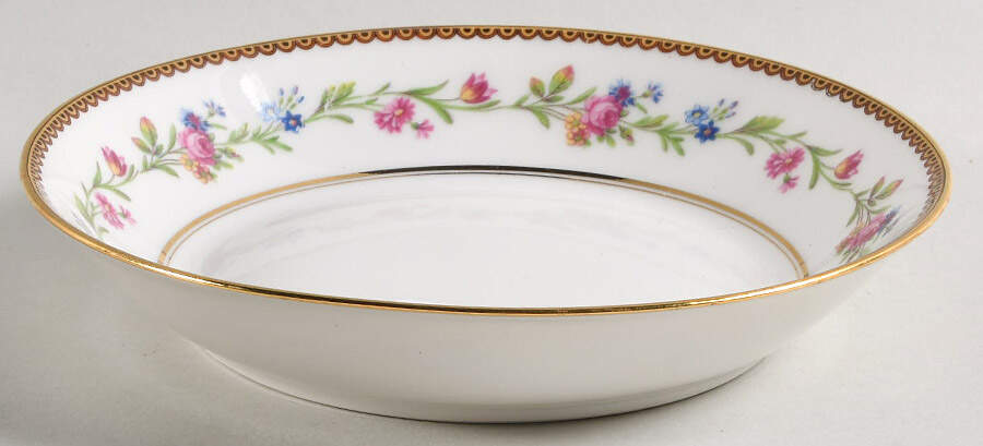 Country Flowers Large Rim Soup Bowl by Raynaud-1