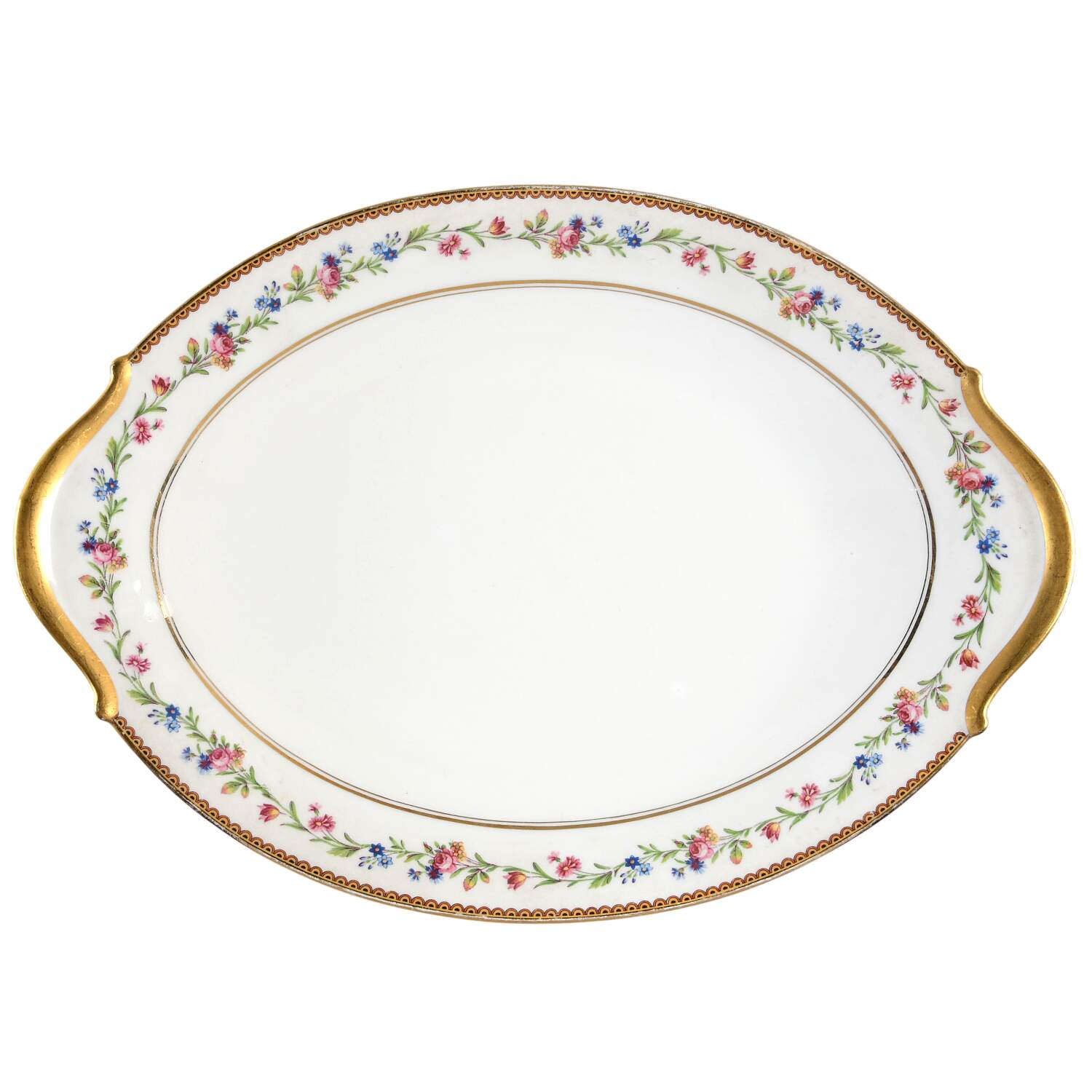 Country Flowers 16" Oval Serving Platter by Raynaud-1