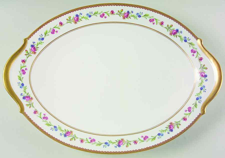 Country Flowers 15" Oval Serving Platter by Raynaud-1