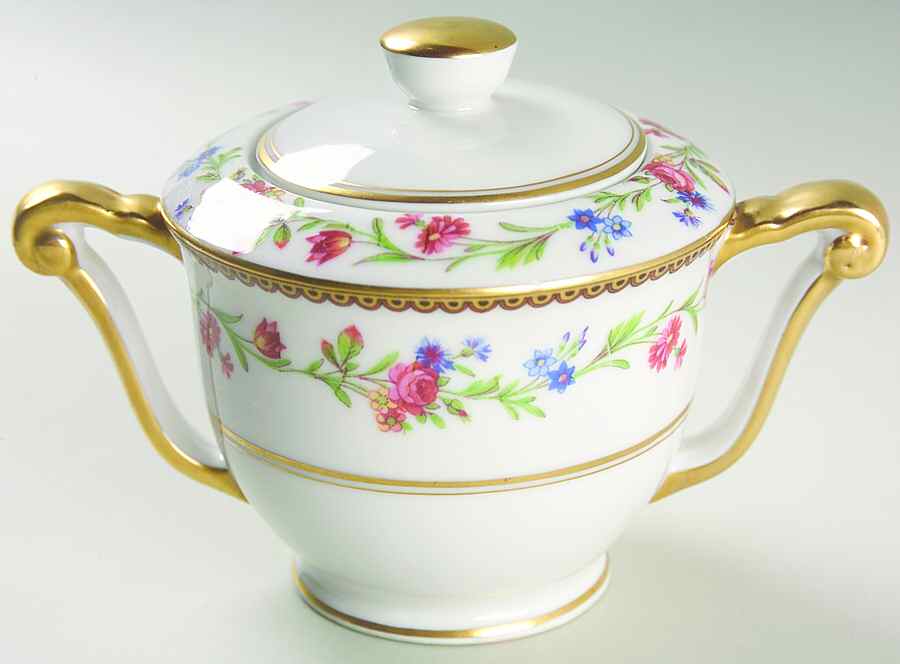 Country Flowers Sugar Bowl & Lid by Raynaud-1