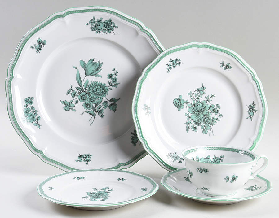 Green Bloom (Green Trim) 5 Piece Place Setting by Rosenthal - Continental-1