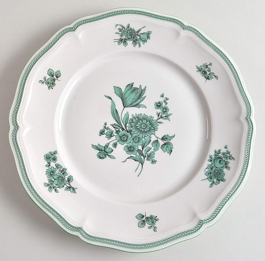Green Bloom (Green Trim) Large Dinner Plate by Rosenthal - Continental-1