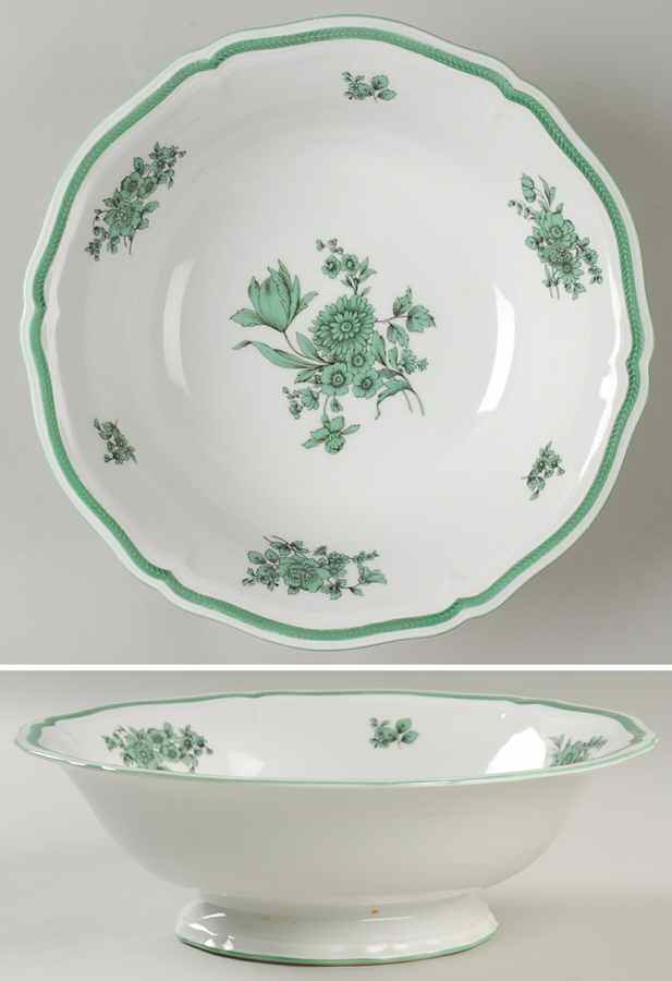 Green Bloom (Green Trim) 10" Round Vegetable Bowl by Rosenthal - Continental-1
