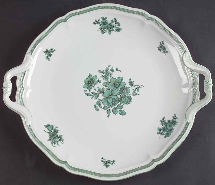 Green Bloom (Green Trim) Handled Cake Plate by Rosenthal - Continental-1
