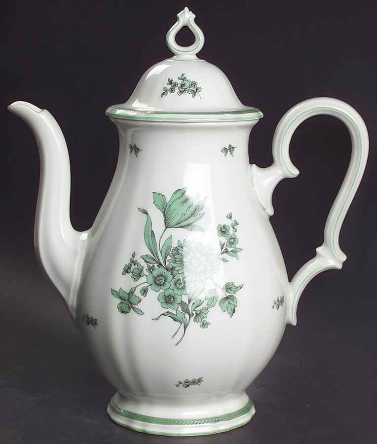 Green Bloom (Green Trim) Coffee Pot & Lid by Rosenthal - Continental-1