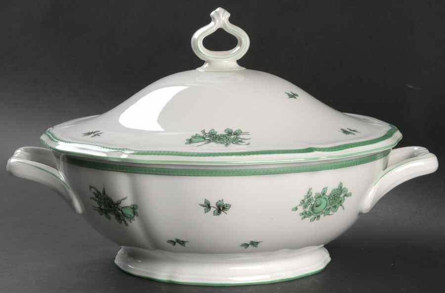 Green Bloom (Green Trim) Round Covered Vegetable by Rosenthal - Continental-1