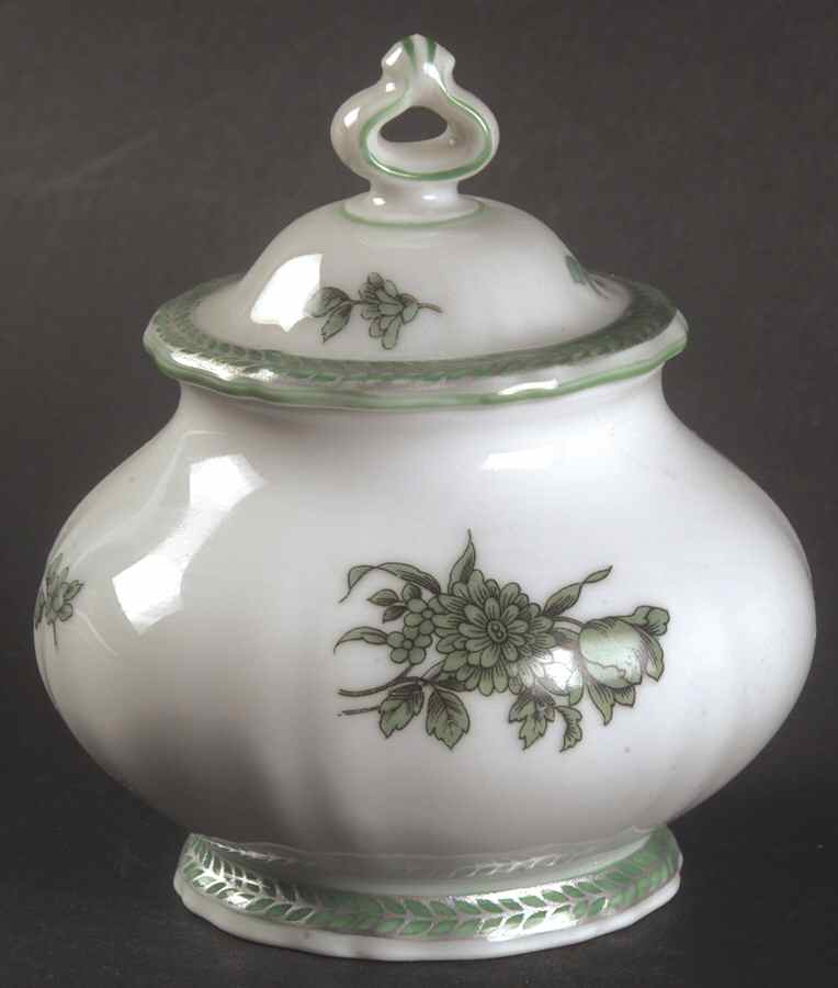 Green Bloom (Green Trim) Mini Sugar Bowl & Lid by Rosenthal - Continental-1