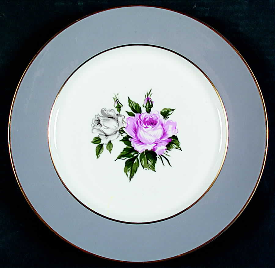 Countess Margaret Rose Gray (Gold Trim) Dinner Plate by Royal Jackson-1
