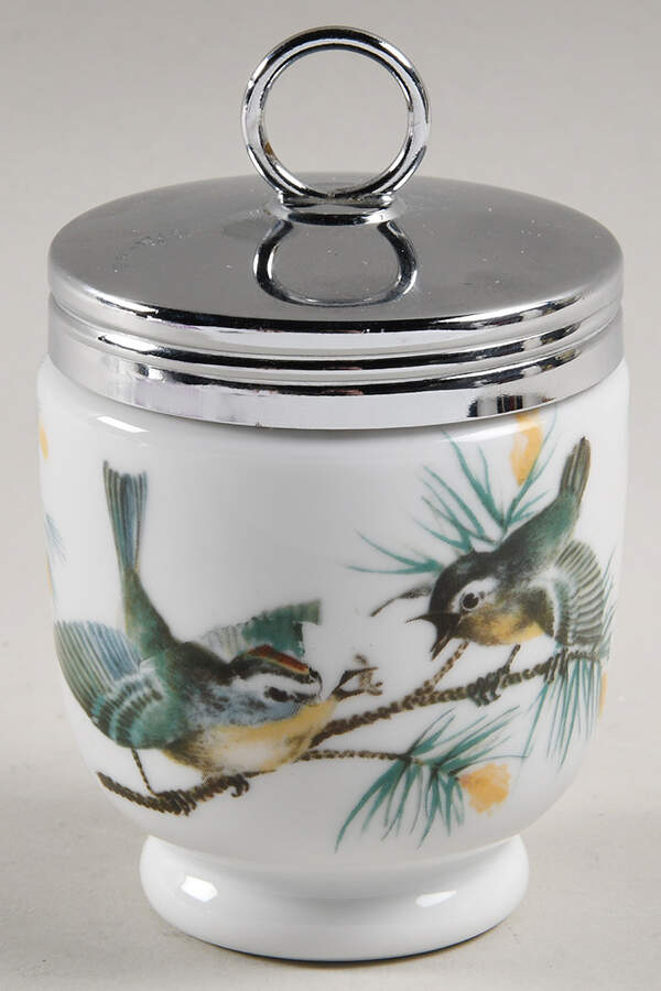 Birds King Size Egg Coddler & Lid by Royal Worcester-1