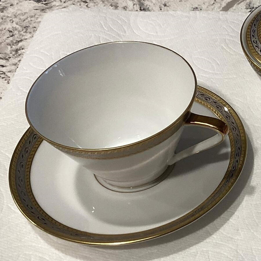 ROT202 Footed Cup & Saucer Set by Royal Tettau-1