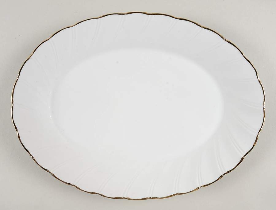 Fluted Gold 12" Oval Serving Platter by Royal Limited-1