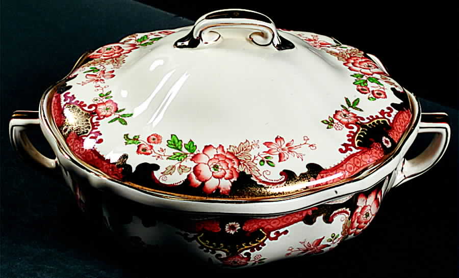 Temple Rust Black Round Covered Vegetable by Royal Doulton-1
