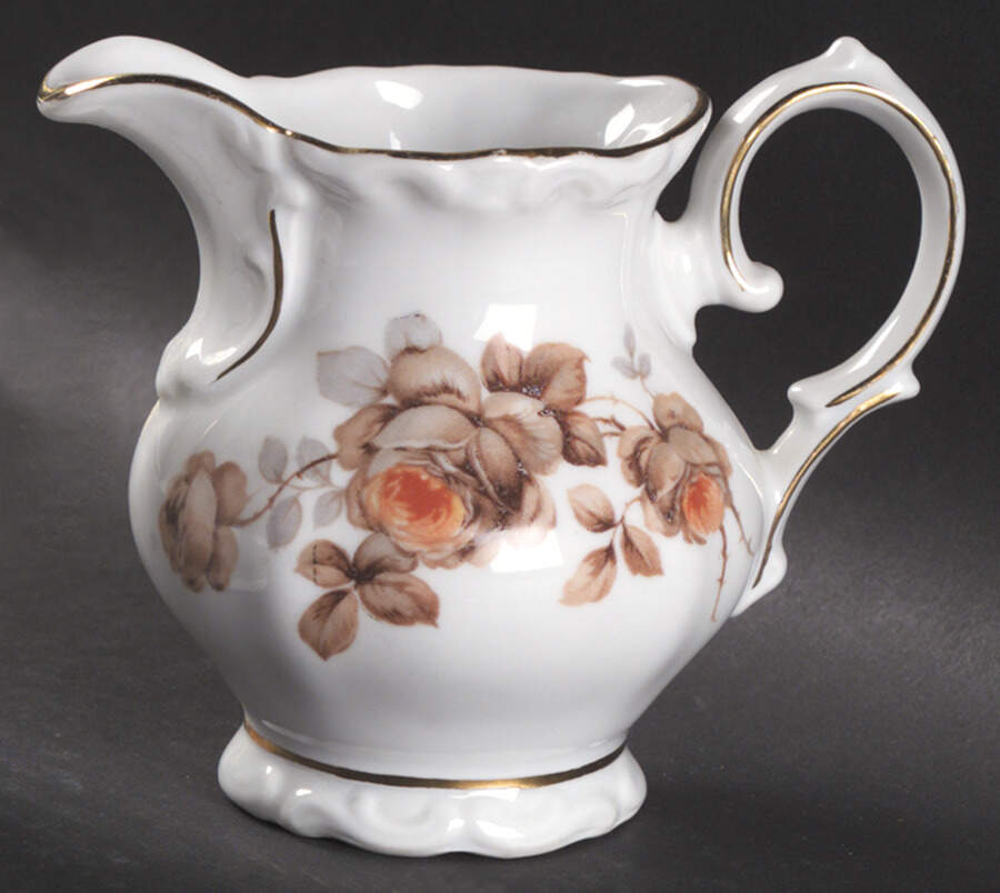 Brown Rose (Gold Trim) Creamer by Royal Heidelberg-1