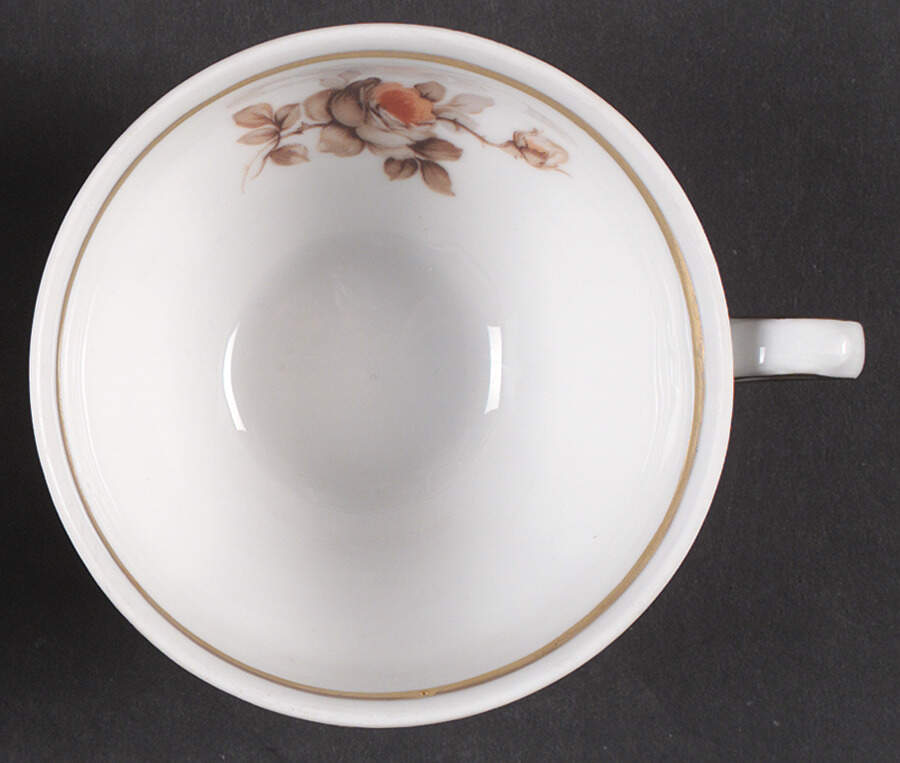 Brown Rose (Gold Trim) Flat Cup by Royal Heidelberg-1