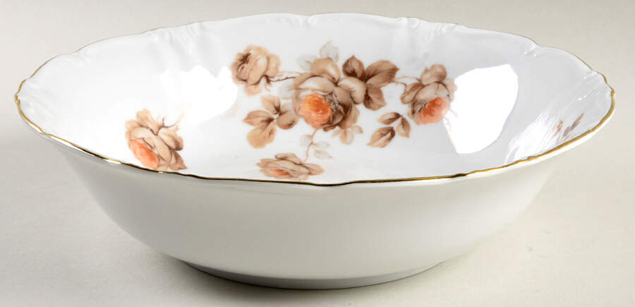 Brown Rose (Gold Trim) 9" Round Vegetable Bowl by Royal Heidelberg-1