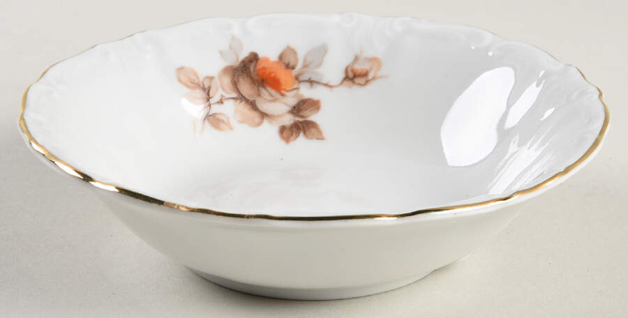 Brown Rose (Gold Trim) Fruit/Dessert (Sauce) Bowl by Royal Heidelberg-1