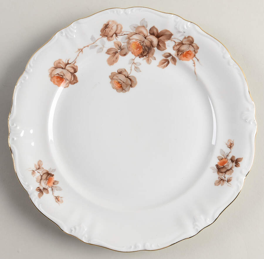 Brown Rose (Gold Trim) Dinner Plate by Royal Heidelberg-1