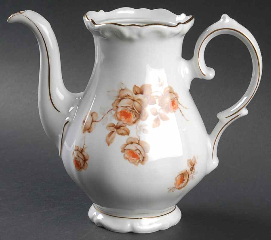Brown Rose (Gold Trim) Coffee Pot No Lid by Royal Heidelberg-1