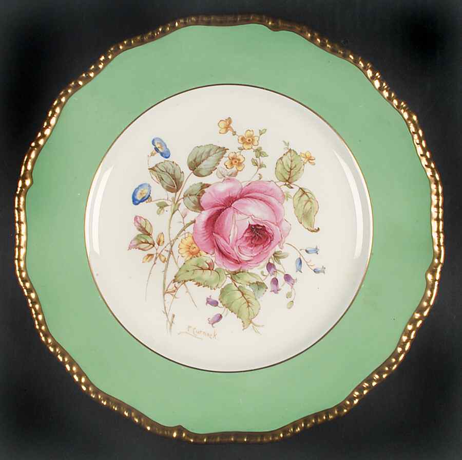 Curnock Rose Light Green Dinner Plate by Royal Doulton-1