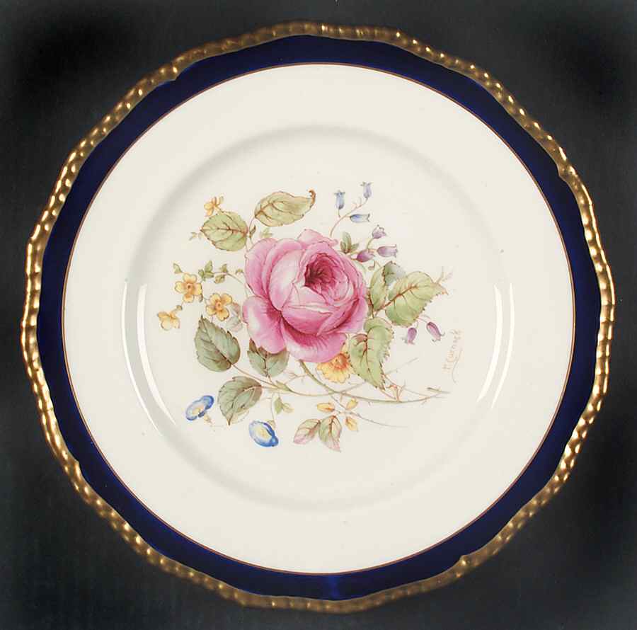 Curnock Rose Cobalt Dinner Plate by Royal Doulton-1