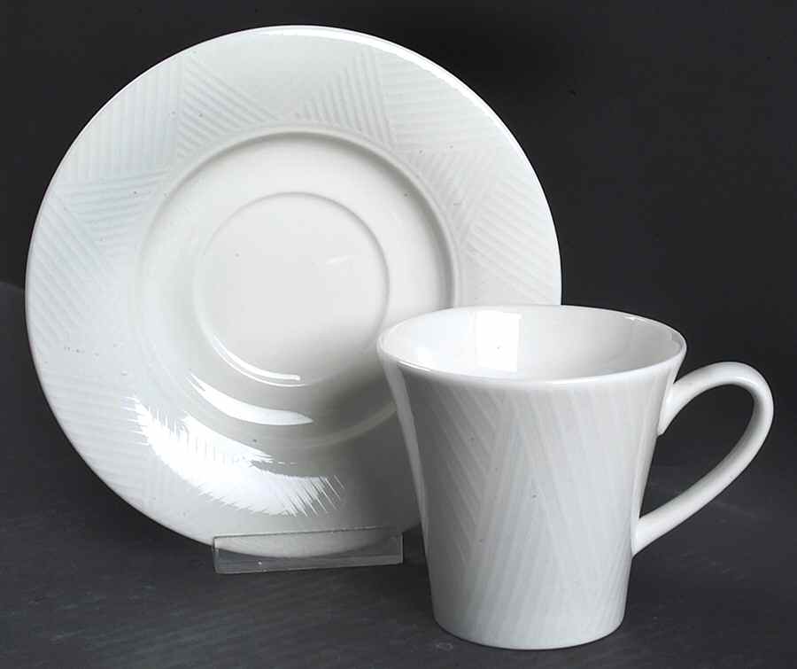 Jazz White Flat Cup & Saucer Set by Royal Doulton-1