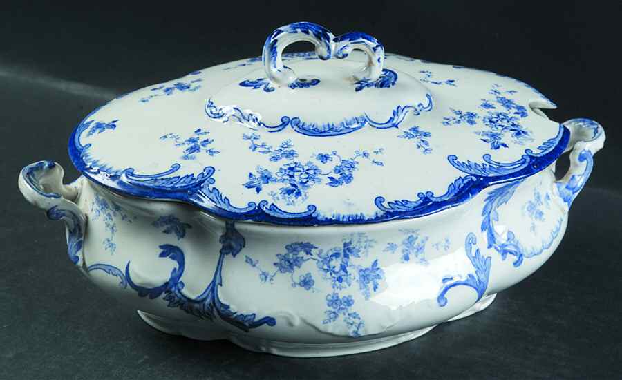 Chiswick Blue (Transferware) Tureen &  Lid by Ridgway (Ridgways)-1