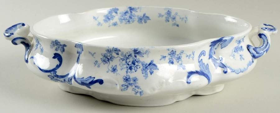 Chiswick Blue (Transferware) Oval Vegetable No Lid by Ridgway (Ridgways)-1
