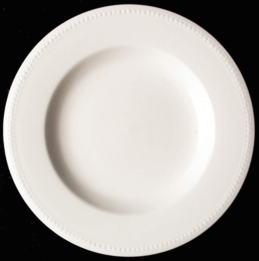 White Bead Dinner Plate by Retroneu-1